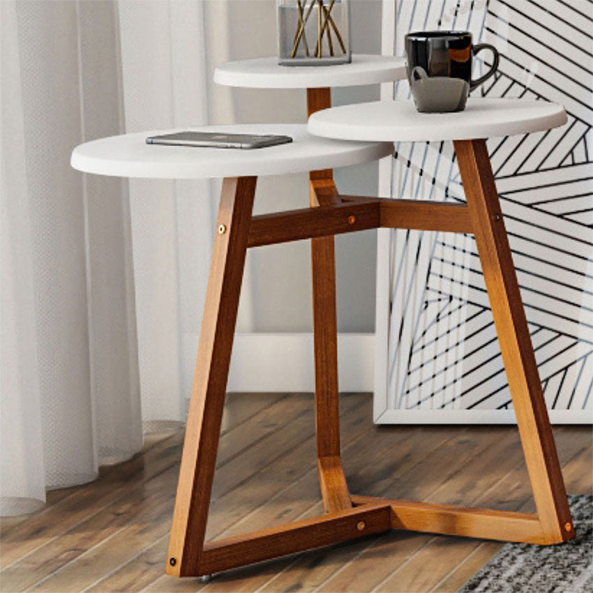 Mesa auxiliar buk blanco almendra