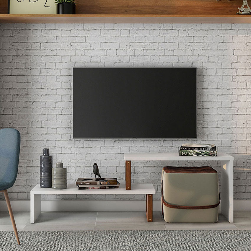 Mesa auxiliar glam blanco almendra