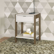 Mesa de noche alicante blanco teca