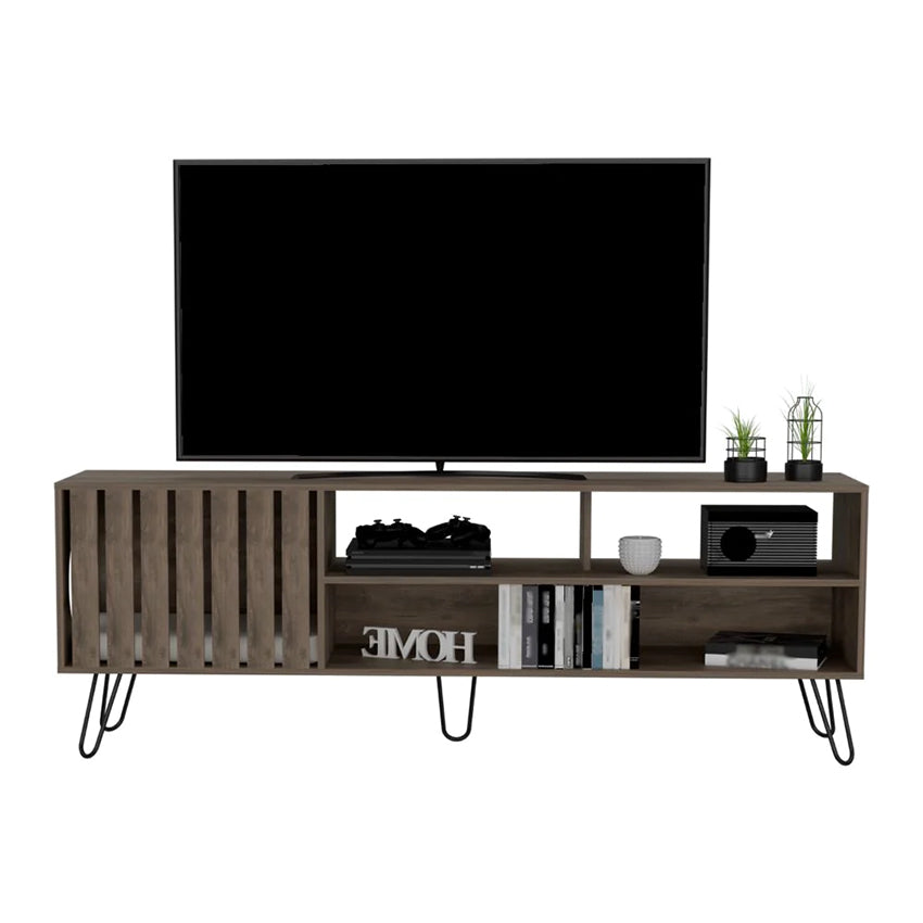 Mesa para tv zoro nogal hasta 75 pulgadas, con espacio para tu mascota