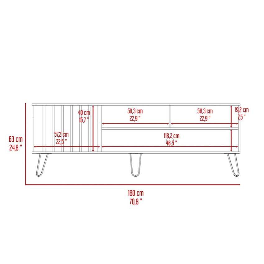 Mesa para tv zoro nogal hasta 75 pulgadas, con espacio para tu mascota