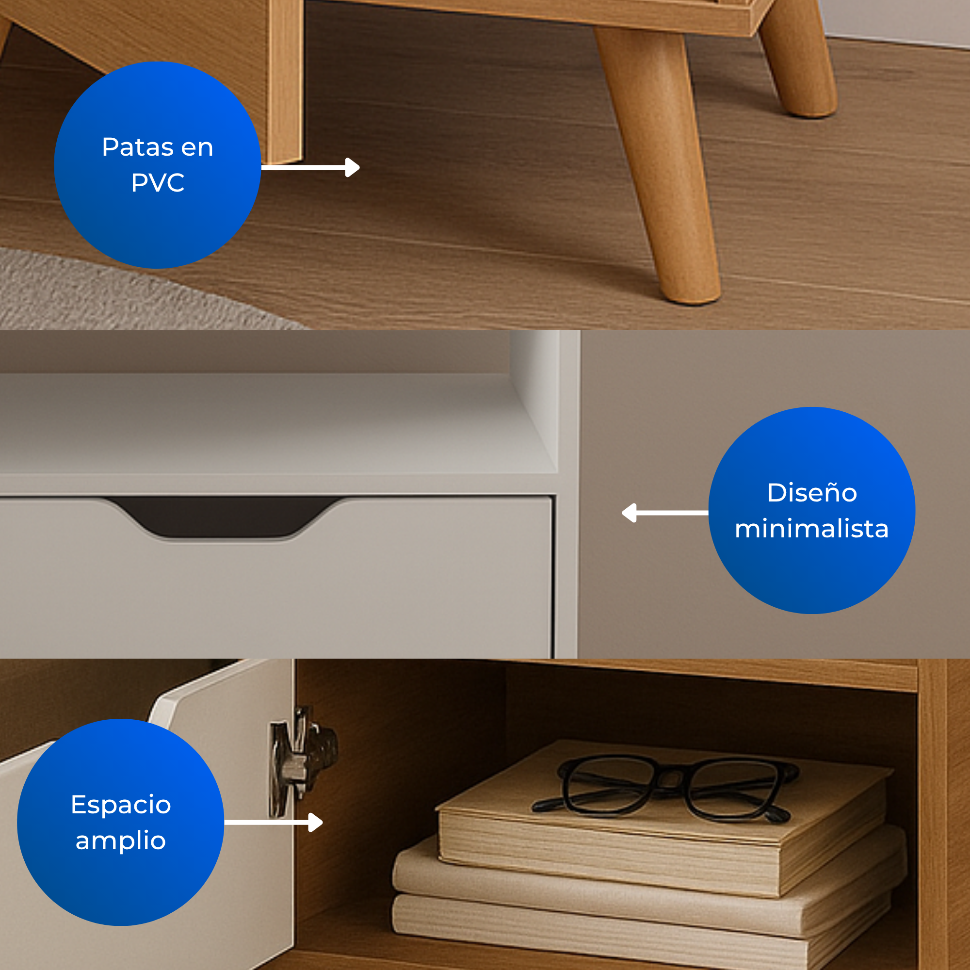 Combo 2 mesas de noche essen