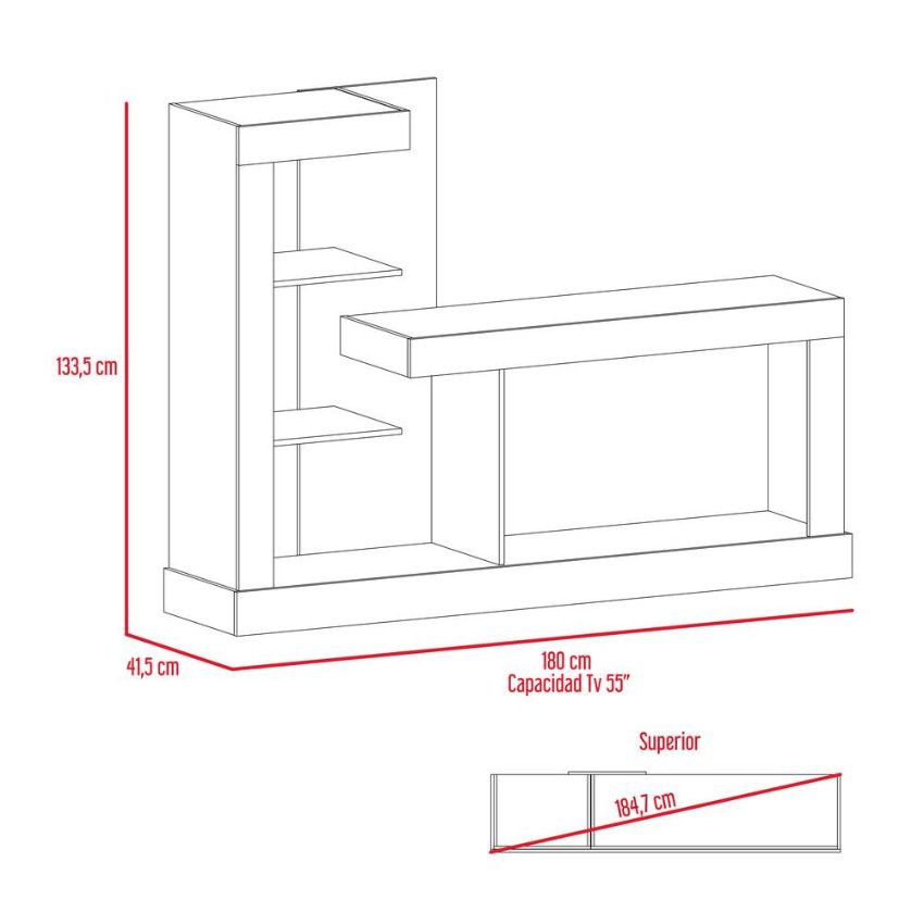 Mesa para tv samir miel/blanco