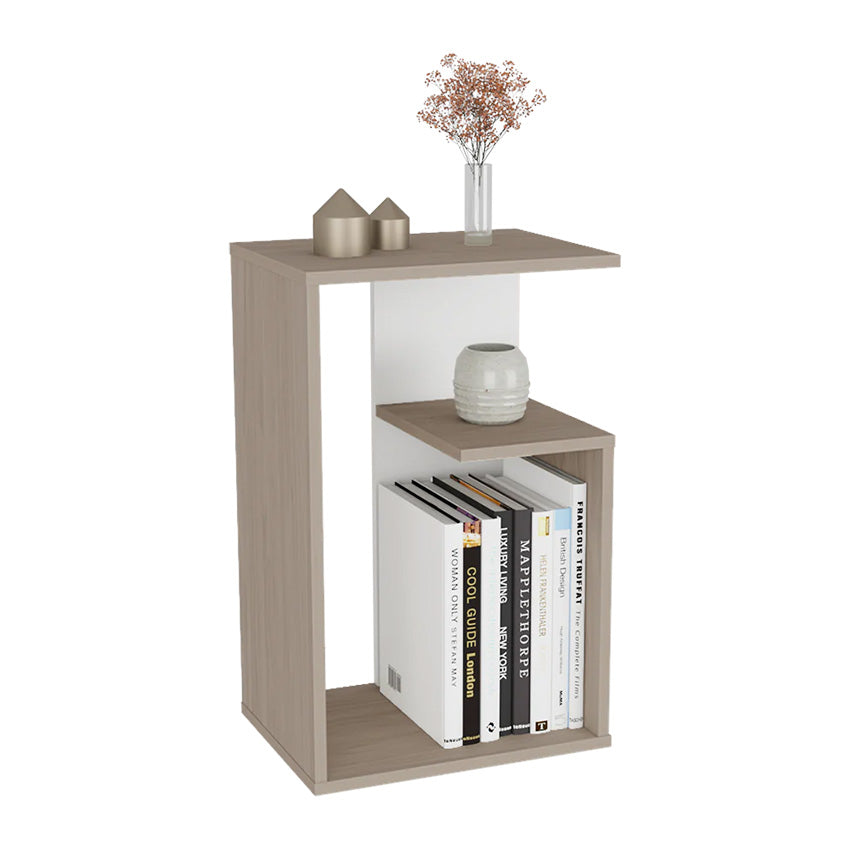 Mesa Auxiliar Evert, Nacar y , con diseño moderno y espacio para ubicar objetos