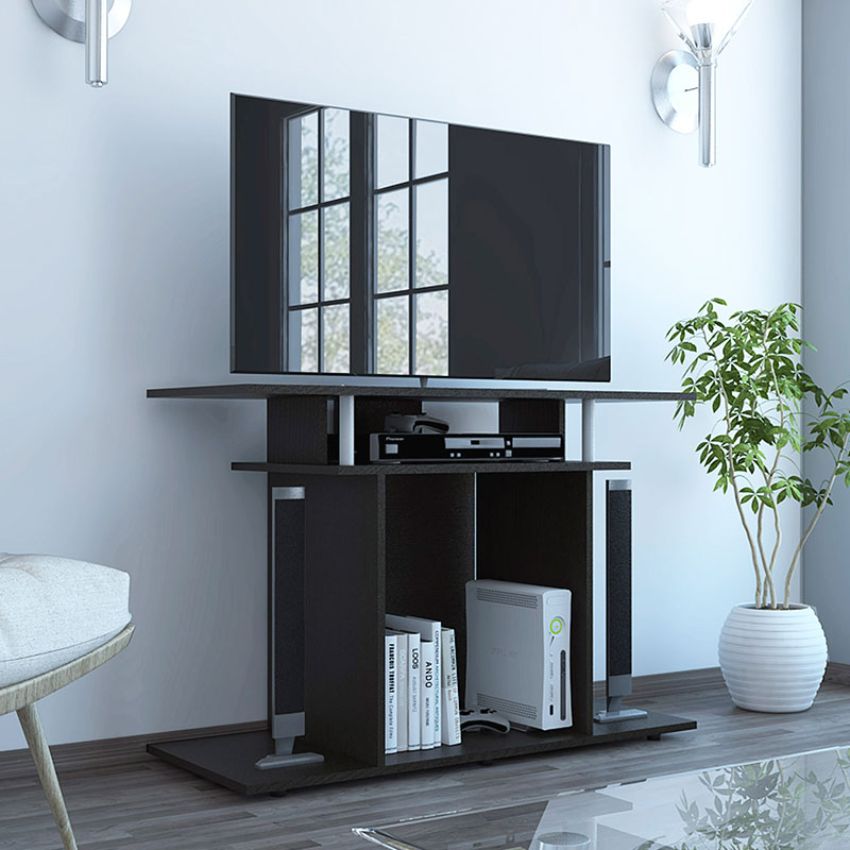Mesa tv invy, wengue y negro