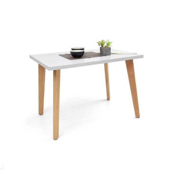 Mesa comedor lugo matiz 4 puestos blanco
