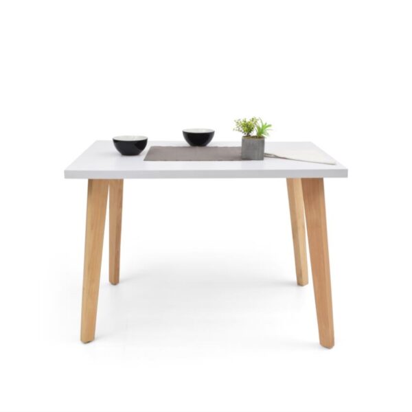 Mesa comedor lugo matiz 4 puestos blanco