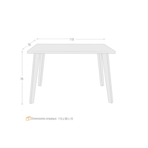 Mesa comedor lugo matiz 4 puestos blanco