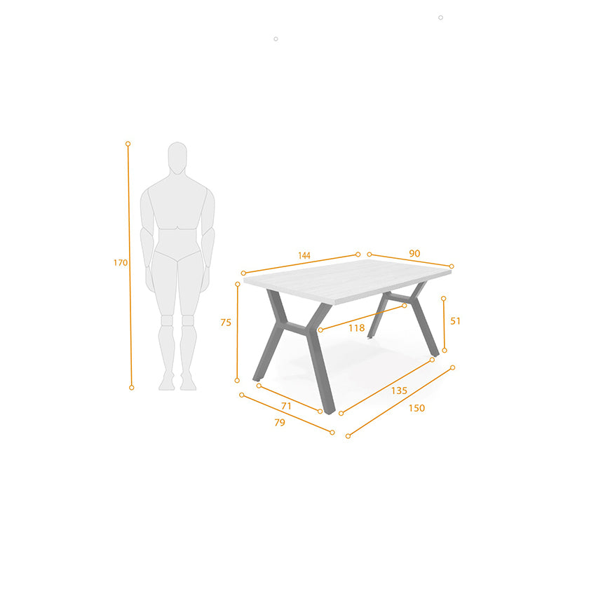 Mesa de comedor 4 puestos miura blanco