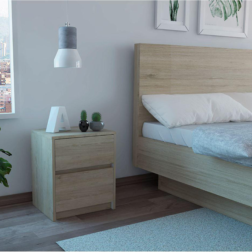 Mesa de Noche Ozzan Beige y Blanco