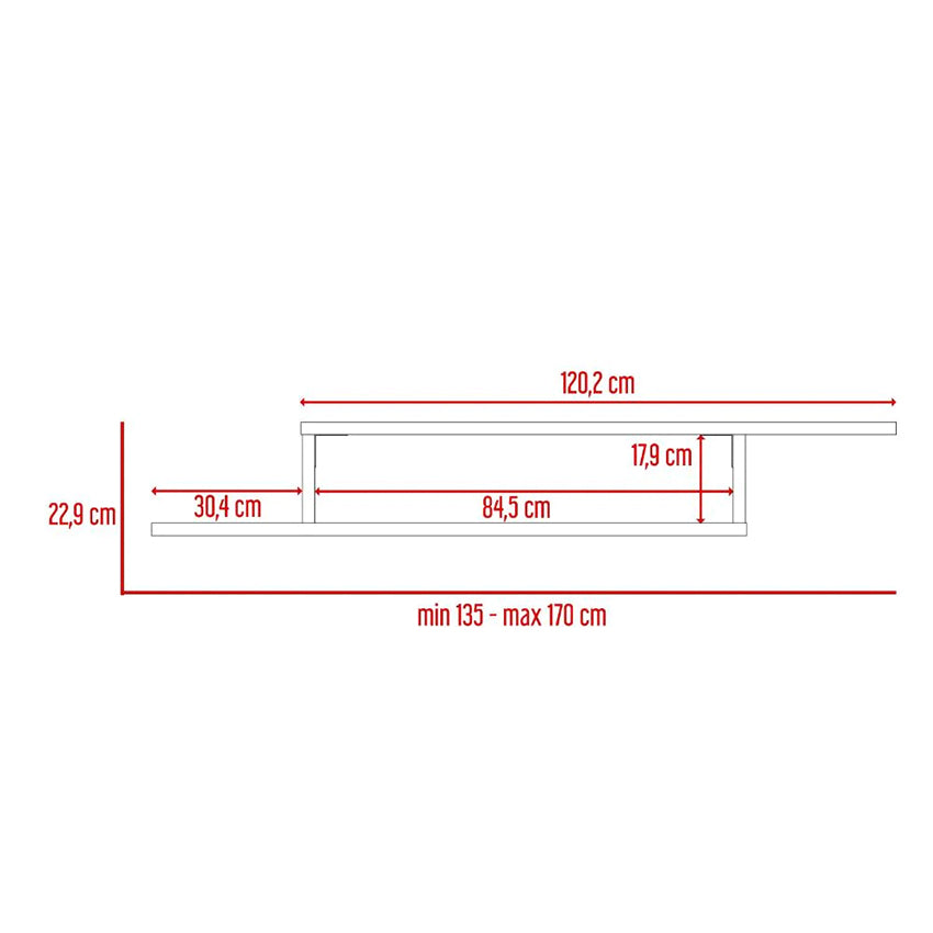 Mesa Para Tv Flotante Dilix, Nevado, con superficie para objetos decorativos