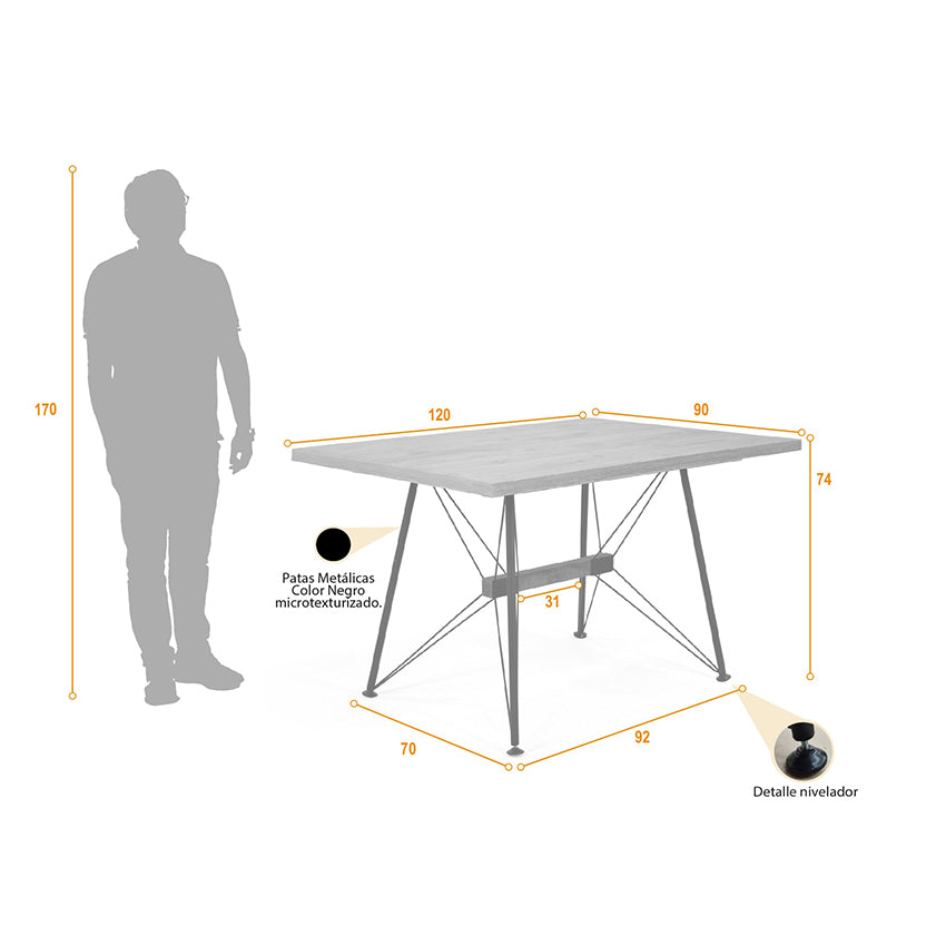 Mesa de comedor 4 puestos falcon macula