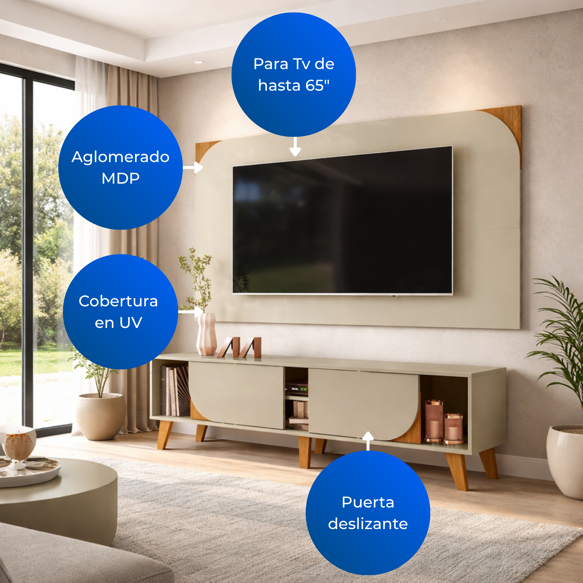 Panel TV 65" + Mesa Juna