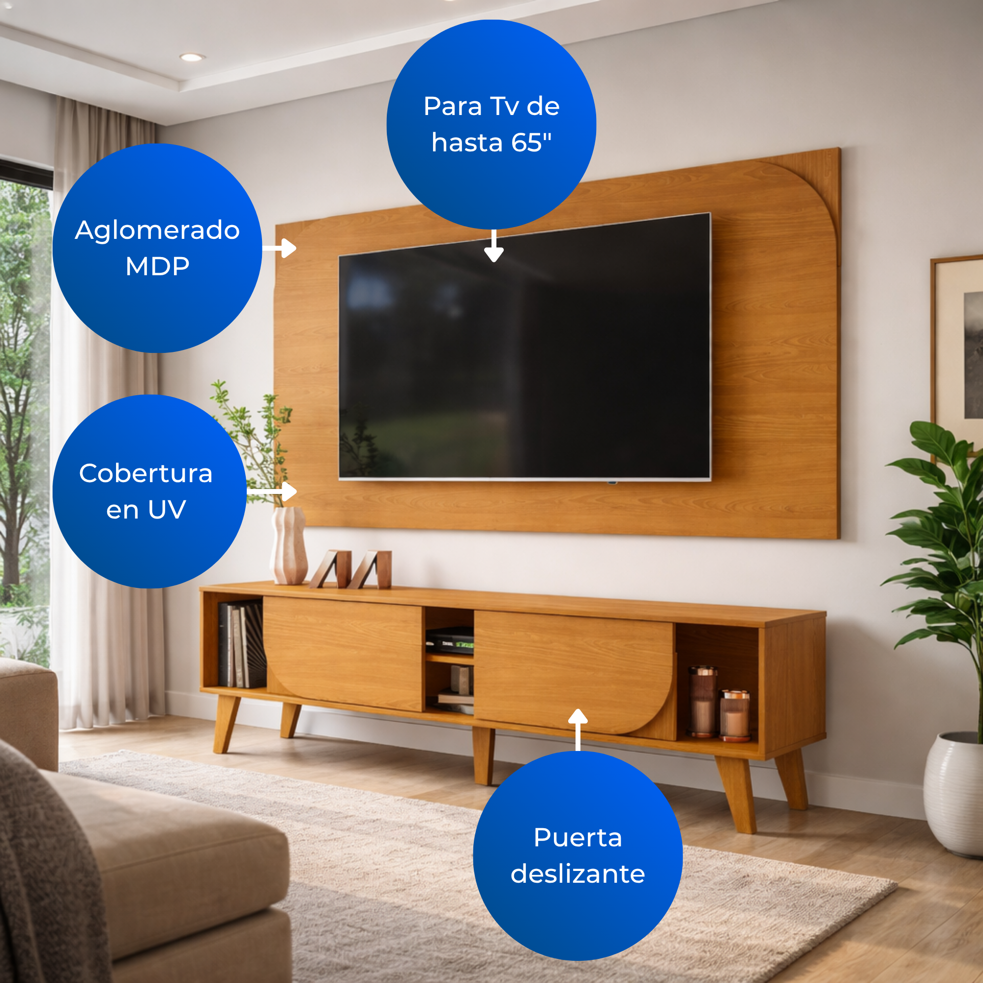 Panel TV 65" + Mesa Juna