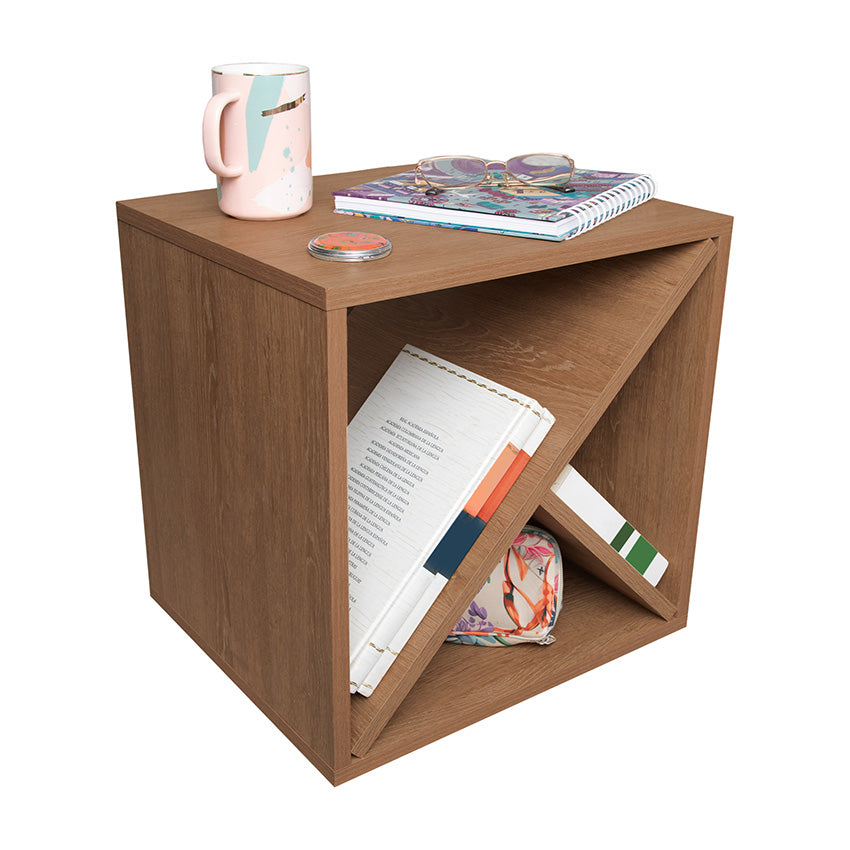 Mesa De Noche Capell Color Marrón