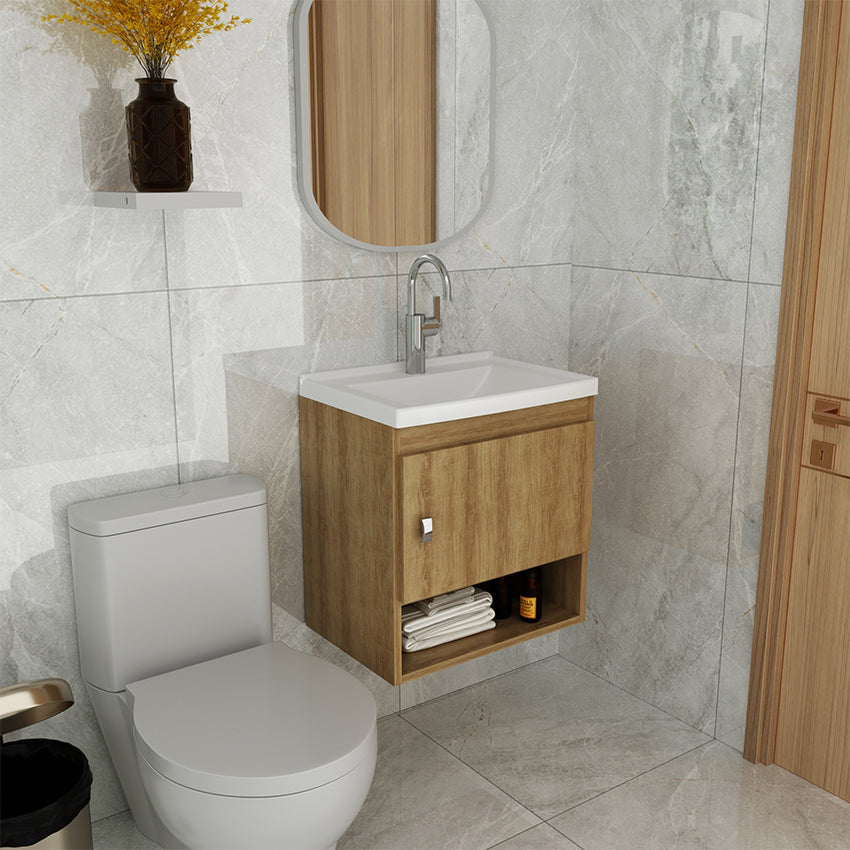 Mueble de bano con lavamanos linz almendra