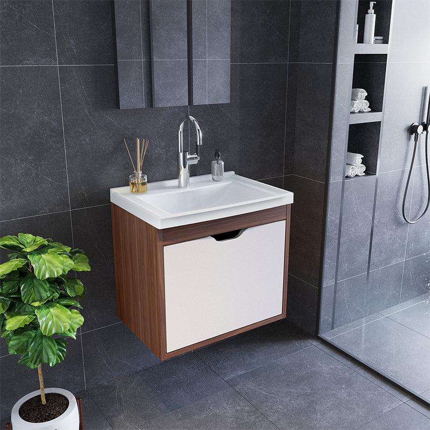 Mueble de bano con lavamanos graz almendra