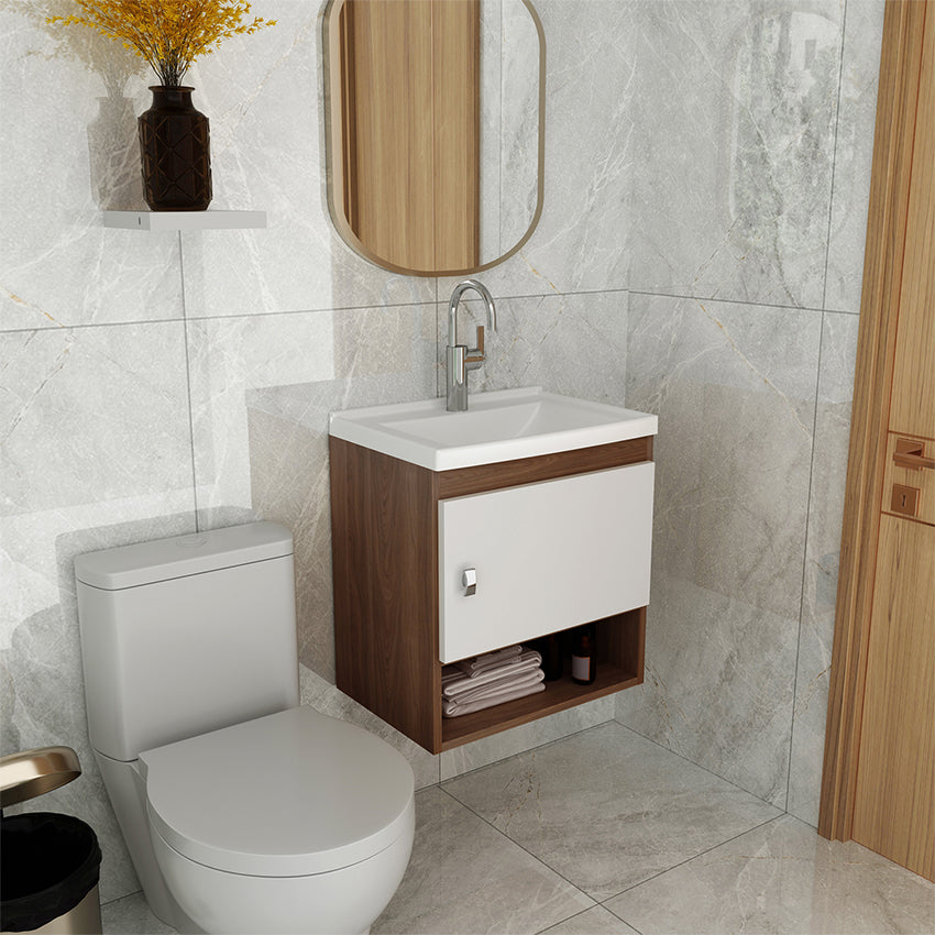 Mueble de bano con lavamanos linz almendra