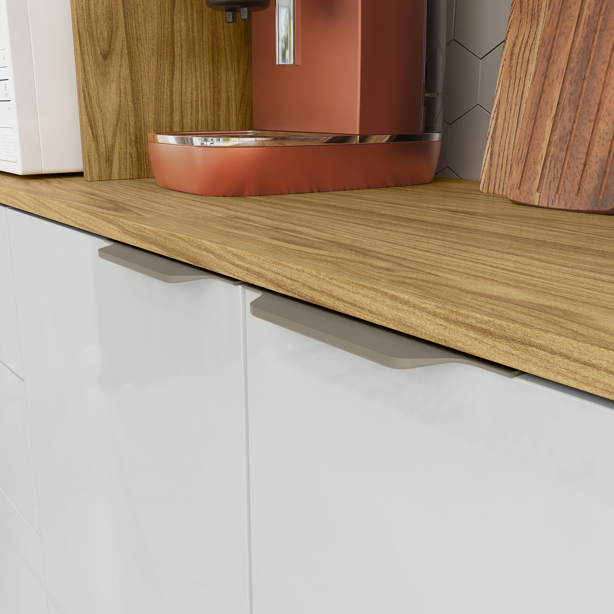Mueble de Cocina Fiyi Natural/Blanco Apagado