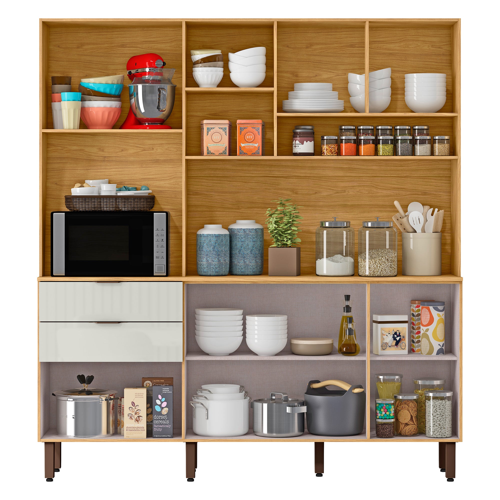 Mueble de Cocina Fiyi Natural/Blanco Apagado