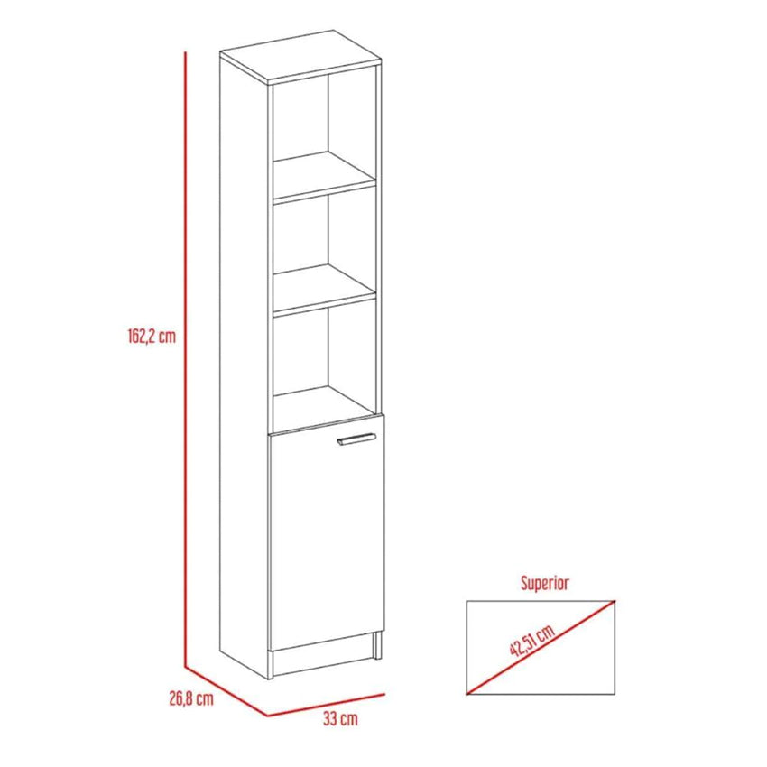Mueble Esquinero Aqua, Blanco, con Variedad de Entrepaños