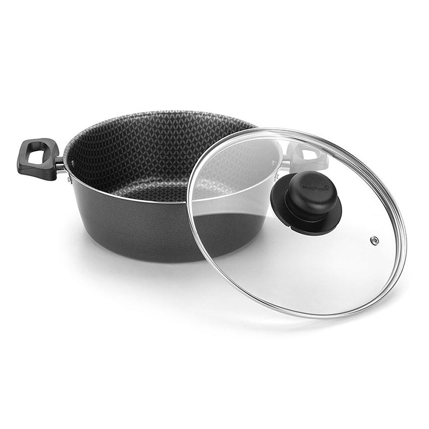 Olla basic 20 cm con tapa gris