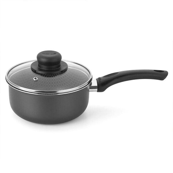 Olla cacerola superior con tapa gris