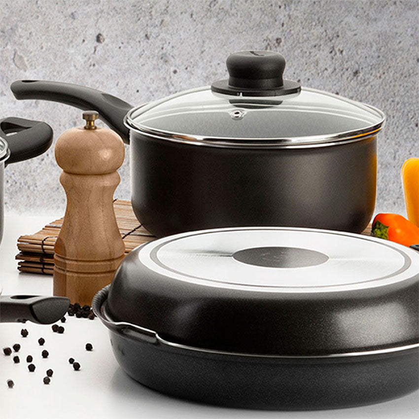 Olla cacerola superior con tapa gris