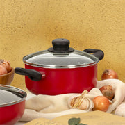 Olla red con tapa rojo