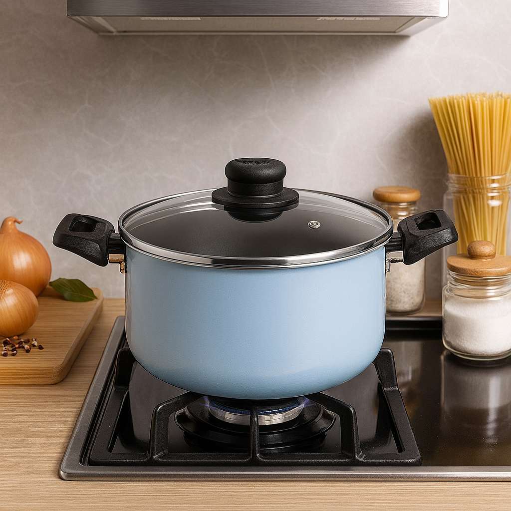 Olla Blue Con Tapa Azul Celeste
