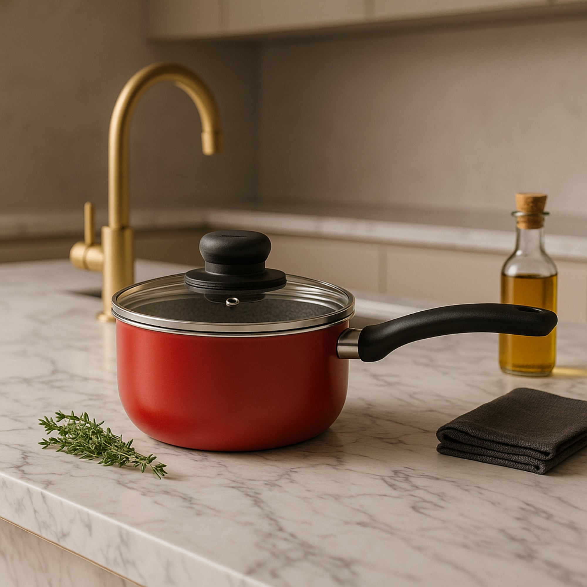 Olla Red Con Tapa Rojo