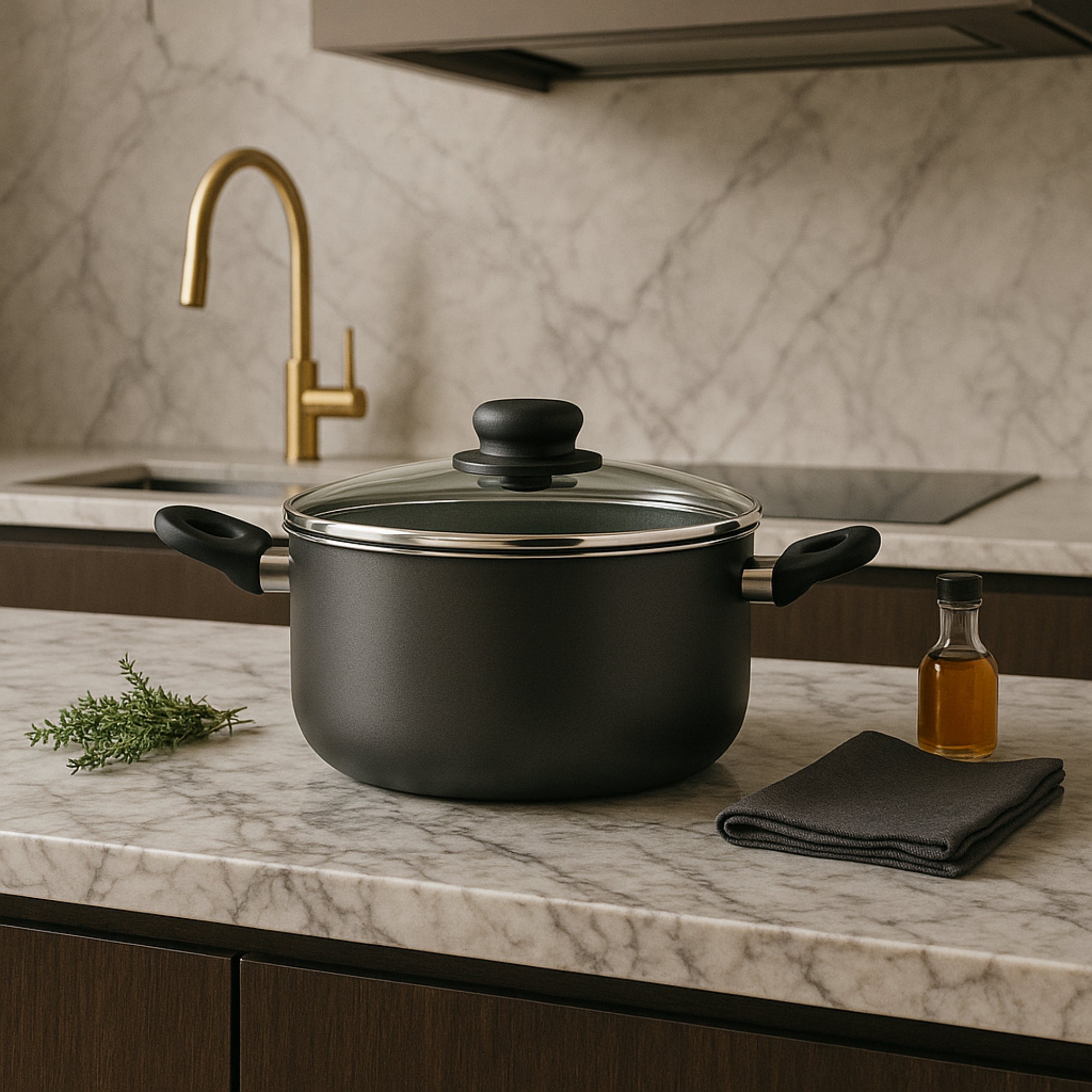 Olla Superior 26 cm Con Tapa Gris