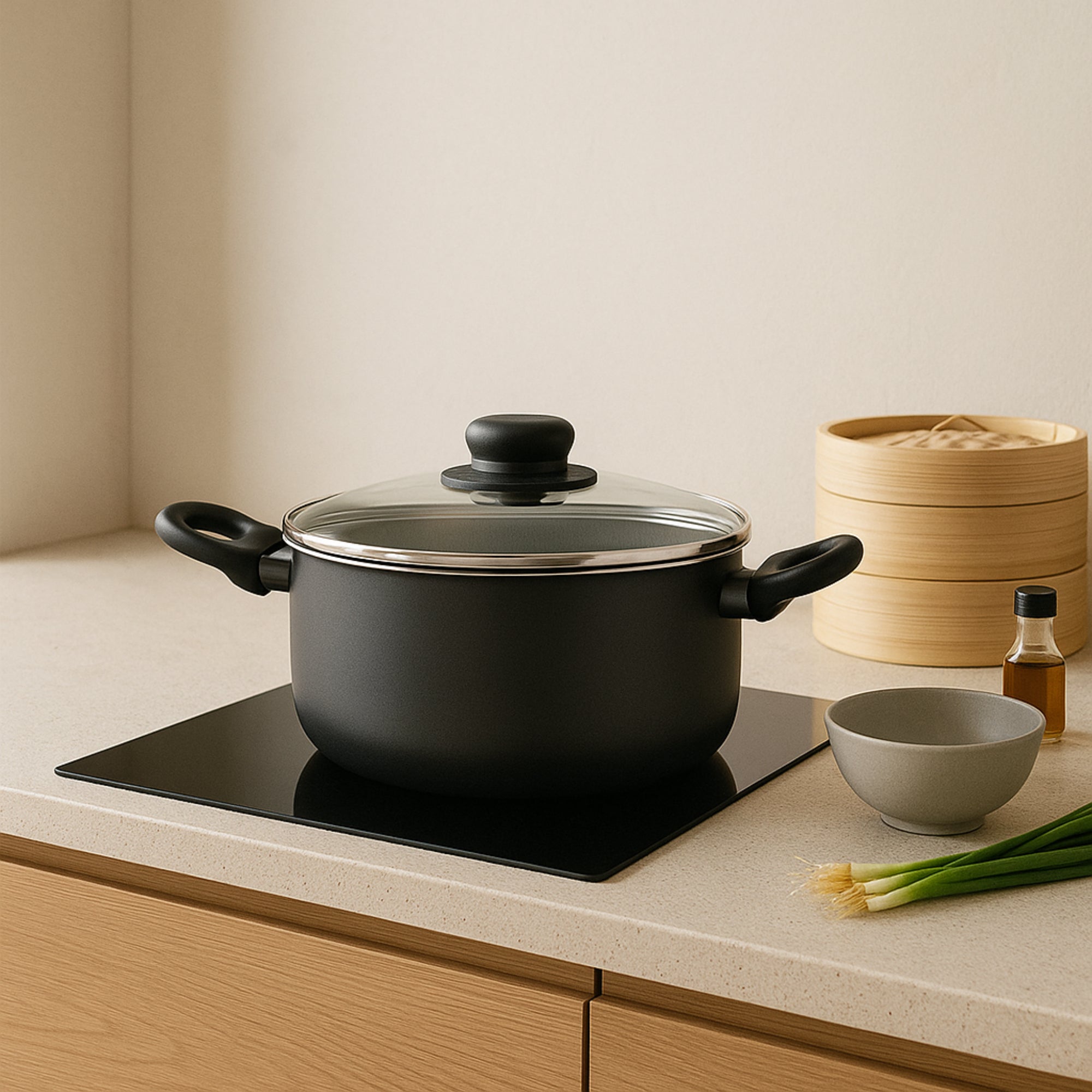 Olla Superior 26 cm Con Tapa Gris