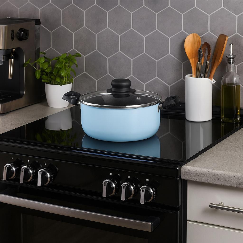 Olla Blue Con Tapa Azul Celeste