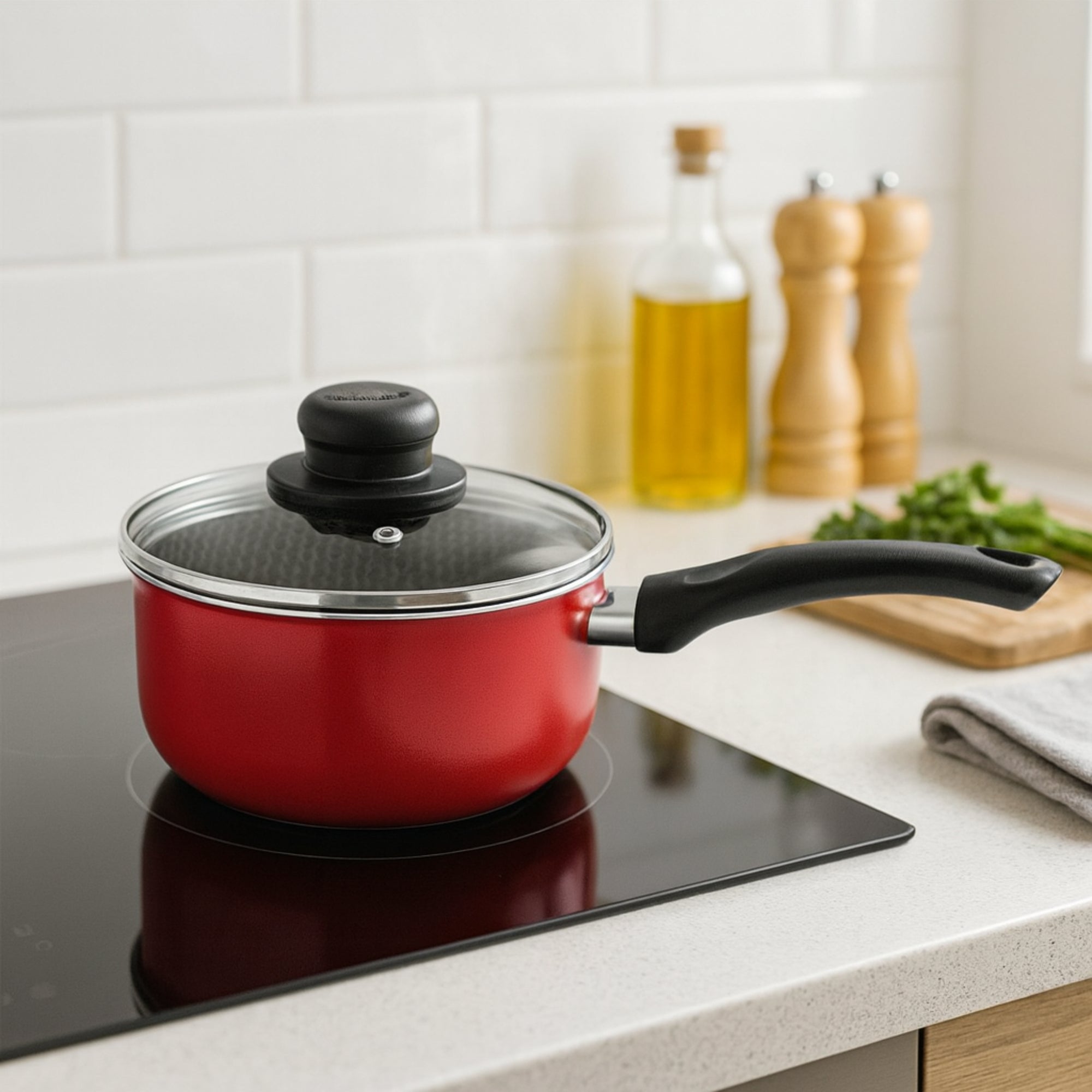 Olla Red Con Tapa Rojo