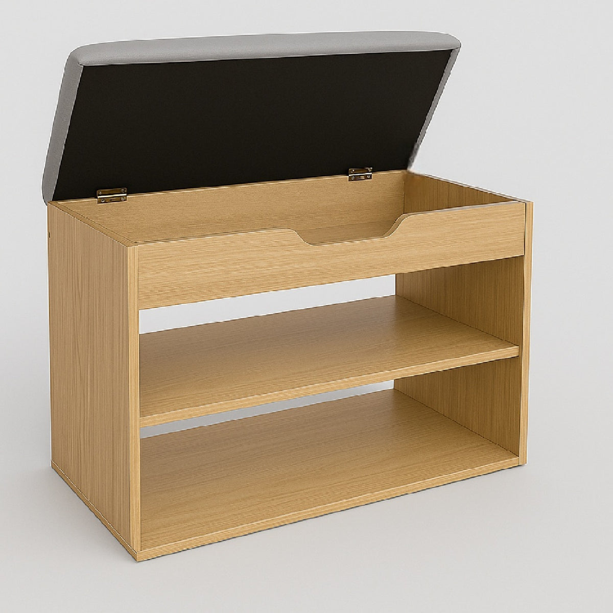 Mueble Organizador Zapatero-Baúl 43x60x30cm Madera/Gris