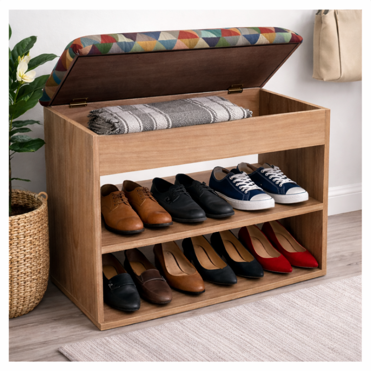 Mueble Organizador Zapatero 43x60x30cm Colors Madera