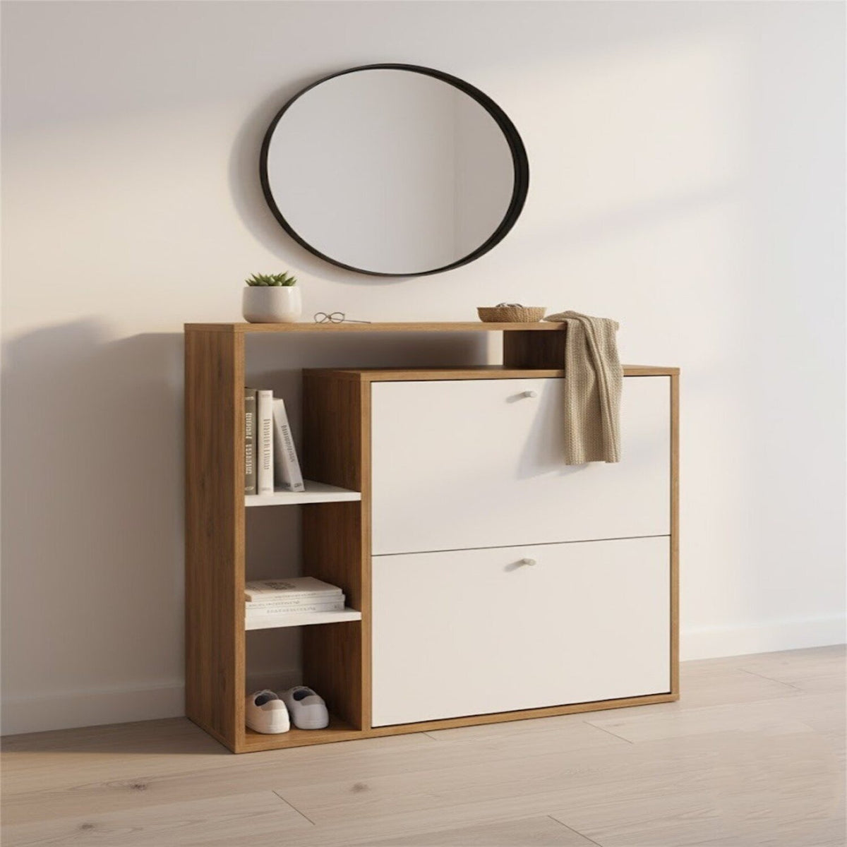 Organizador Zapatero Jenny 90x80x25cm Madera-Blanco