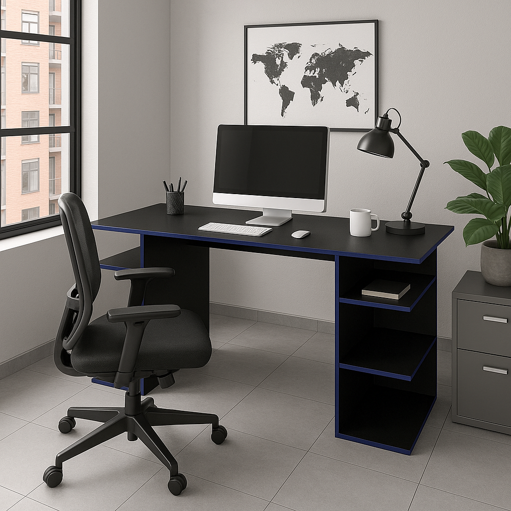 Escritorio Gamer Osaka Negro Azul