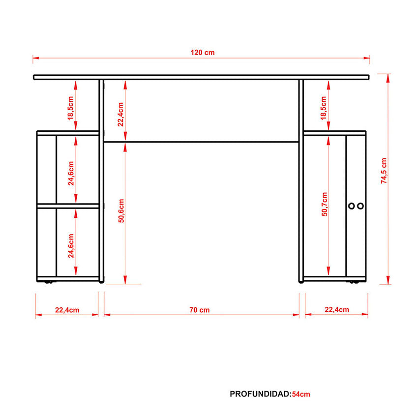 Escritorio Gamer Osaka Negro Azul