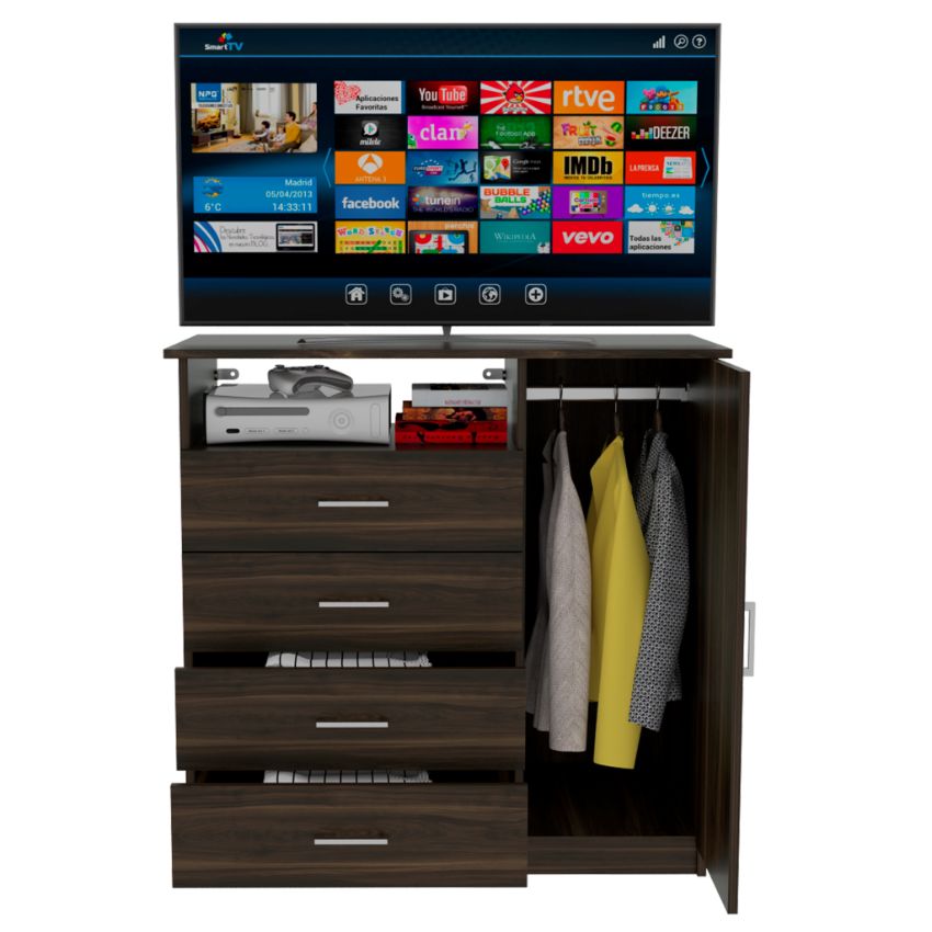 Organizador barlovento caoba, con cuatro cajones