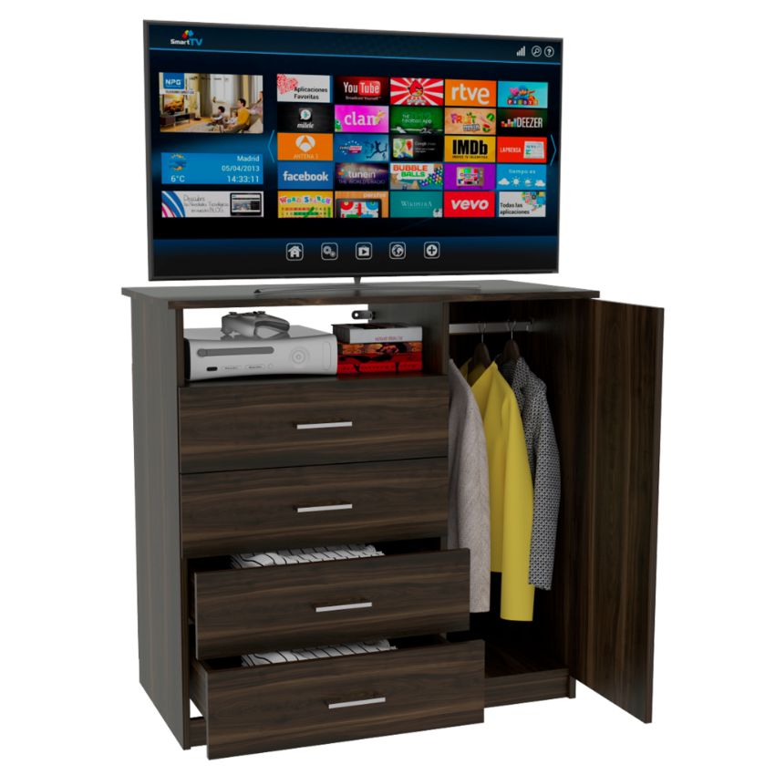 Organizador barlovento caoba, con cuatro cajones