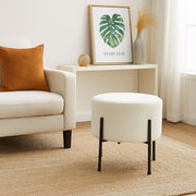 Puff Redonfo Dubai (40x40x40) Blanca Tipo Ovejo