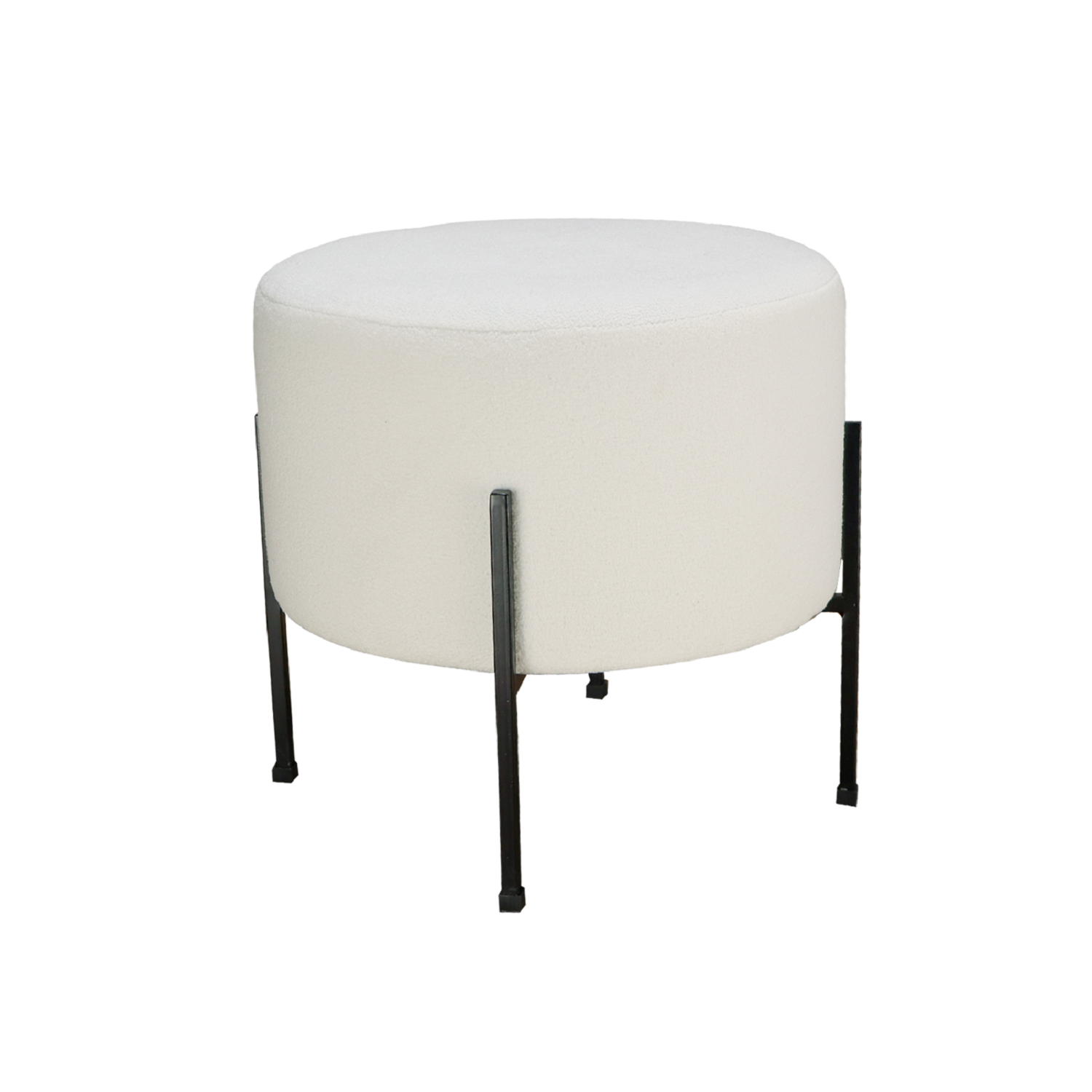 Puff Redonfo Dubai (40x40x40) Blanca Tipo Ovejo