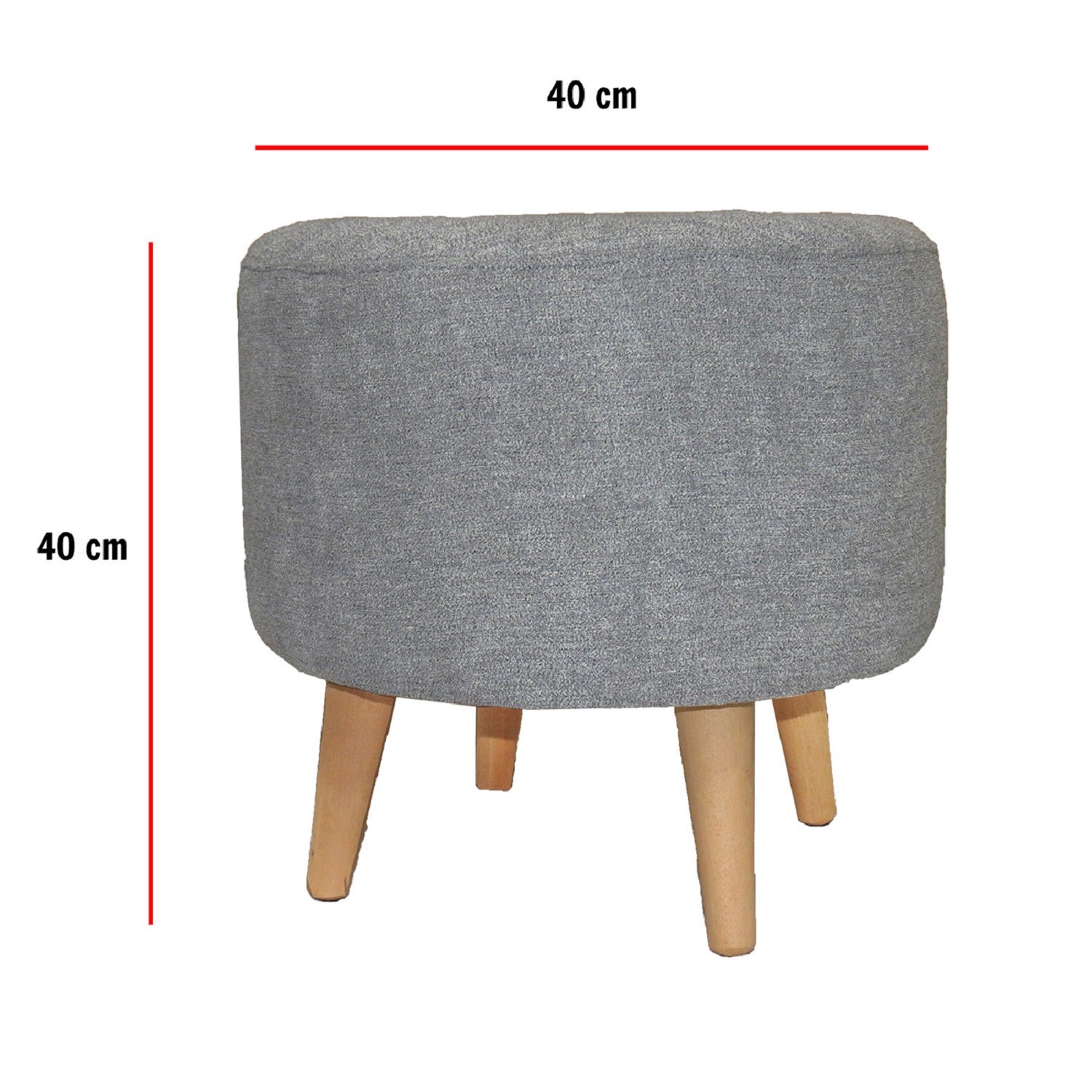 Puff Redondo 4 patas (40x40x40) Gris falcon