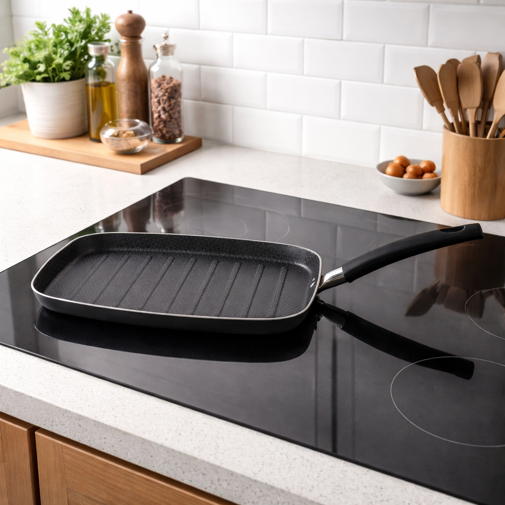 Sartén Parrilla Acanalada Superior Cuadrada Gris