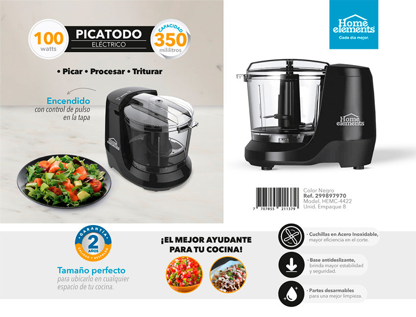 Picatodo negro 350 ml home elements