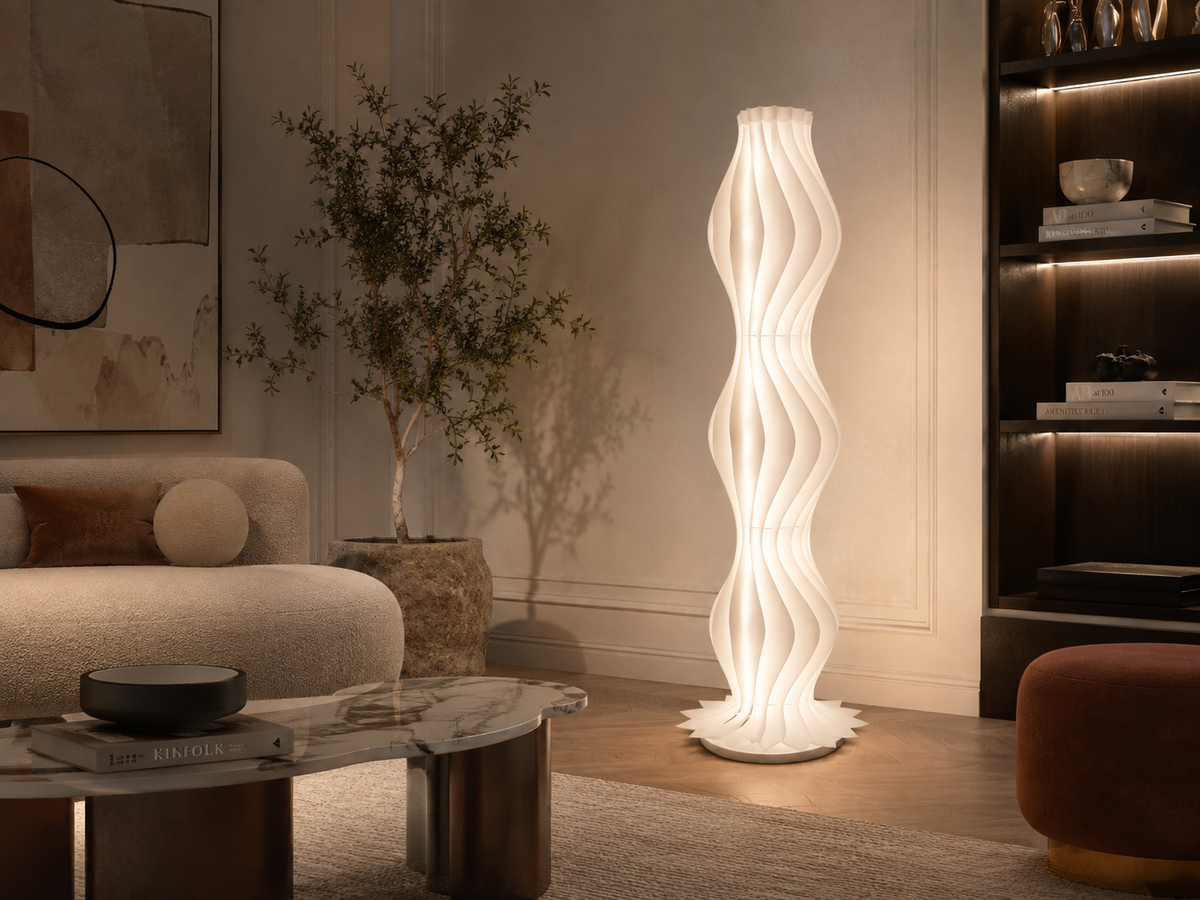 Lámpara De Piso LED Iris Blanco