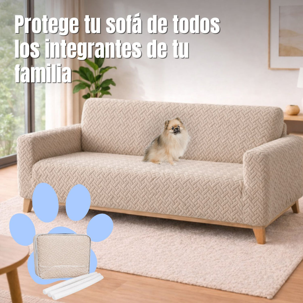 Protector De Sofa 3 Puestos Elastico