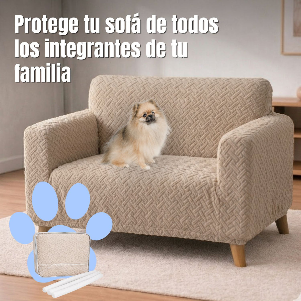 Protector De sofa 2 Puestos Elastico